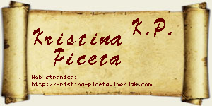 Kristina Pičeta vizit kartica